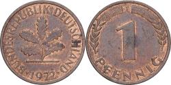 World Coins - Federal Republic of Germany, Pfennig, 1972, Stuttgart, Copper Plated Steel