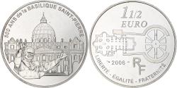 World Coins - France, 1 1/2 Euro, Basilique Saint-Pierre, 2006, Monnaie de Paris, BE