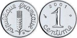 World Coins - France, Épi, 1 Centime, 2001, Paris, Série FDC.BU, , Stainless Steel