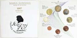 World Coins - Slovenia, 1 Cent to 2 Euro, euro set, 2007,