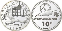World Coins - France, 10 Francs, France 98, Allemagne, 1997, Monnaie de Paris, BE, Silver