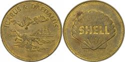 World Coins - France, Token, Collection Shell, Icarus et Daedalus, Brass,