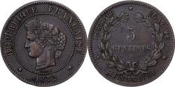 World Coins - France, 5 Centimes, Cérès, 1872, Paris, ancre, Bronze,