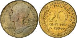 World Coins - France, 20 Centimes, Marianne, 1994, Paris, Aluminum-Bronze,