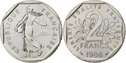 World Coins - Coin, France, Semeuse, 2 Francs, 1988, Monnaie de Paris, série FDC,