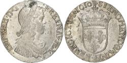 World Coins - France, Louis XIV, 1/2 Écu à la mèche longue, 1650, Bayonne, Silver