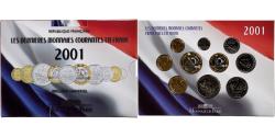 World Coins - France, Coffret 1 c. à 20 frs., 2001, MDP, BU,