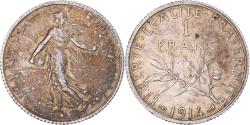 World Coins - Coin, France, Semeuse, Franc, 1914, Paris, , Silver, KM:844.1