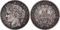 World Coins - Coin, France, Cérès, 50 Centimes, 1881, Paris, , Silver, KM:834.1