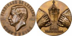 World Coins - France, Medal, Centenaire Ferdinand de Lesseps, n.d. (1994), Bronze, Baron