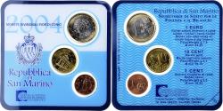 World Coins - San Marino, 1 c. + 10 c. + 1€, FDC, 2004, Rome,