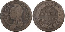 World Coins - France, Decime, Dupré, AN 5, Paris, Copper,
