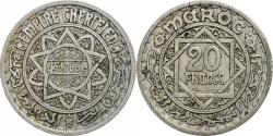 World Coins - Morocco, Mohammed V, 20 Francs, AH 1366/1946, Paris, Copper-nickel,