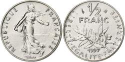 World Coins - France, 1/2 Franc, Semeuse, 1997, Paris, BU, Nickel, , Gadoury:429