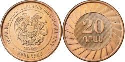 World Coins - Armenia, 20 Dram, 2003, Copper Plated Steel, , KM:93