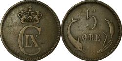 World Coins - Coin, Denmark, Christian IX, 5 Öre, 1884, , Bronze, KM:794.1
