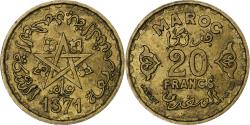 World Coins - France, Maroc, Mohammed V, 20 Francs, AH 1371/1952, Paris, Aluminum-Bronze