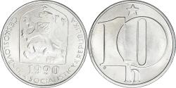 World Coins - Coin, Czechoslovakia, 10 Haleru, 1990, , Aluminum, KM:80