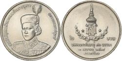 World Coins - Thailand, Rama IX, 2 Baht, 1991, Copper-Nickel Clad Copper, , KM:237