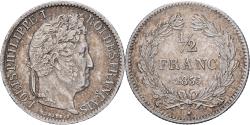 World Coins - France, Louis Philippe I, 1/2 Franc, 1835, Paris, Silver,