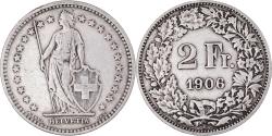 World Coins - Coin, Switzerland, 2 Francs, 1906, Bern, , Silver, KM:21