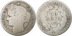 World Coins - France, 50 Centimes, Cérès, 1871, Bordeaux, Silver, , Gadoury:419