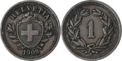World Coins - Switzerland, Rappen, 1908, Bern, Bronze,