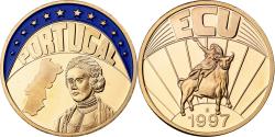 World Coins - Portugal, Medal, Ecu Europa, 1997, Copper Gilt,