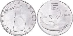 World Coins - Coin, Italy, 5 Lire, 1968, Rome, , Aluminum, KM:92