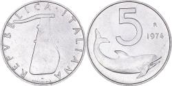 World Coins - Coin, Italy, 5 Lire, 1974, Rome, , Aluminum, KM:92