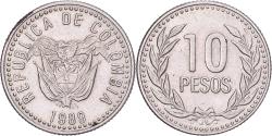 World Coins - Colombia, 10 Pesos, 1989, Copper-Nickel-Zinc, , KM:281.1