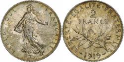 World Coins - France, 2 Francs, Semeuse, 1919, Paris, Silver, , Gadoury:532, KM:845.1