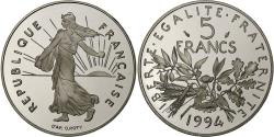 World Coins - France, 5 Francs, Semeuse, 1994, Paris, Proof, Nickel Clad Copper-Nickel