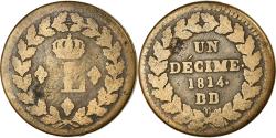 World Coins - Coin, France, Louis XVIII, Decime, 1814, Strasbourg, , Bronze, KM:701