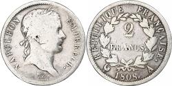 World Coins - France, Napoleon I, 2 Francs, 1808, Paris, Silver, , Gadoury:500