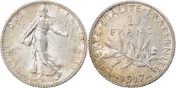 World Coins - Coin, France, Semeuse, Franc, 1917, Paris, , Silver, KM:844.1