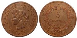 World Coins - Coin, France, Cérès, 5 Centimes, 1889, Paris, , Bronze, Gadoury:157a