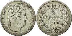 World Coins - Coin, France, Louis-Philippe, 5 Francs, 1834, Strasbourg, , Silver