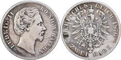 World Coins - German Empire, BAVARIA, Ludwig II, 2 Mark, 1876, Munich, Silver,