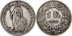 World Coins - Switzerland, Franc, Helvetia, 1920, Bern, Silver,