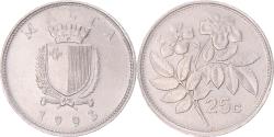 World Coins - Coin, Malta, 25 Cents, 1993