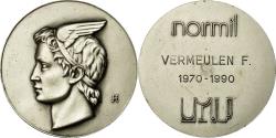 World Coins - France, Medal, Emploi Intérim, Mr Vermeulen, Business & industry, 1990