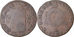 World Coins - Coin, France, Sol aux balances françoise, 1793, Bayonne, , Bronze