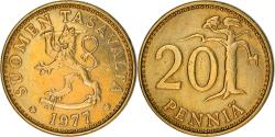 World Coins - Coin, Finland, 20 Pennia, 1977, , Aluminum-Bronze, KM:47