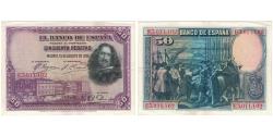 World Coins - Banknote, Spain, 50 Pesetas, 1928-08-15, KM:75b, AU(55-58)