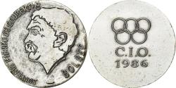 World Coins - France, Medal, C.I.O, Souvenir Pierre de Coubertin, Bolbec, 1986, Silvered