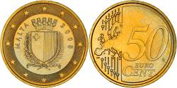 World Coins - Malta, 50 Euro Cent, The arms of Malta, 2008, , Nordic gold