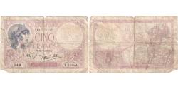 World Coins - France, 5 Francs, Violet, 1940-12-12, R,61884, VG(8-10)