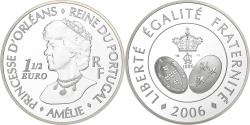 World Coins - France, 1-1/2 Euro, Princesse Amélie Reine du Portugal, 2006, Paris, Silver