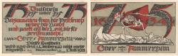 World Coins - Banknote, Germany, Oberammergau Gemeinde, 75 Pfennig, squelette 4, 1921